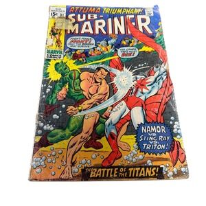 Marvel Sub-Mariner #31 Namor Sting-Ray Triton Battle of Titans Comic Nov 1970
